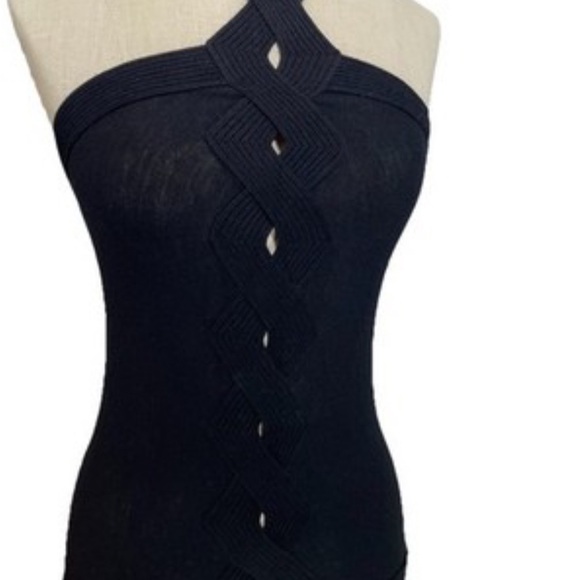 Yves Saint Laurent Rive Gauche Halter Black Top - Picture 1 of 6